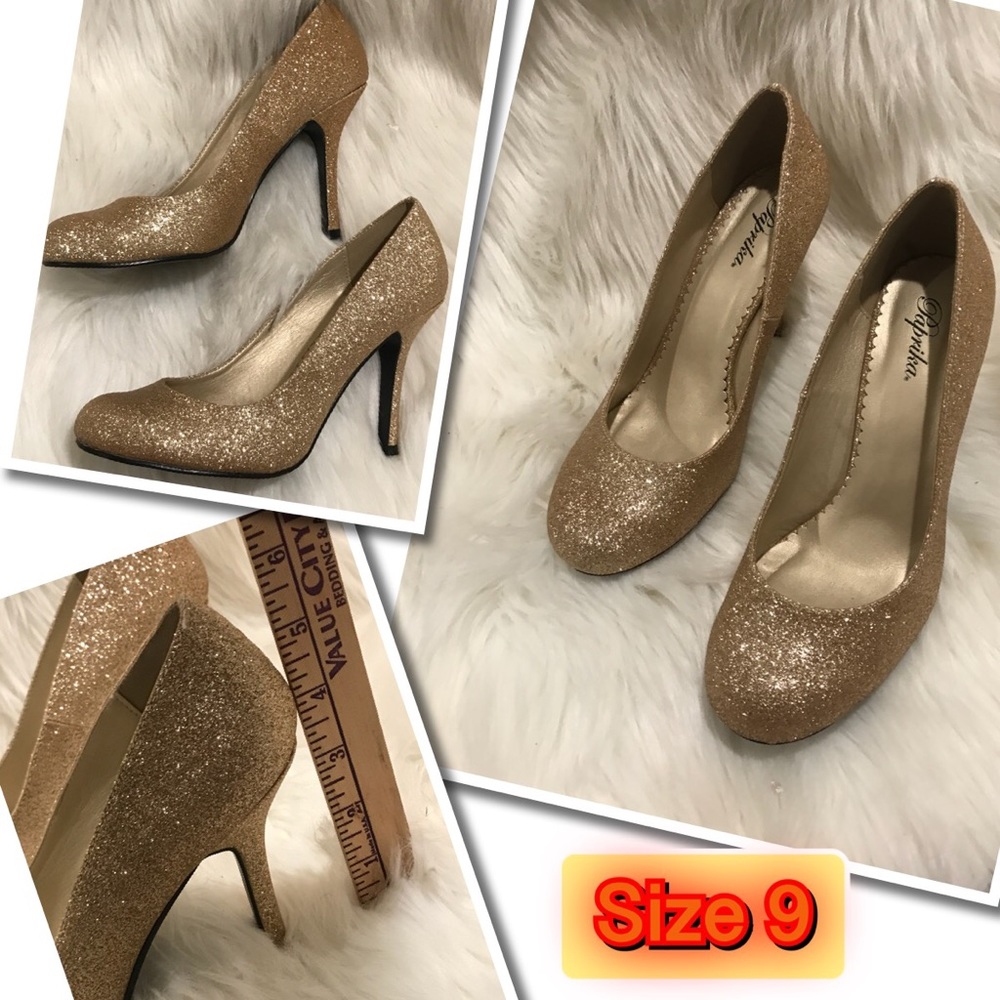 Paprika Bling Bling statement sexy Gold Heels 9